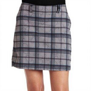 NWT NIKE GOLF Women's Dri-Fit Golf Plaid Skort Skirt Size 4 Gray Blue